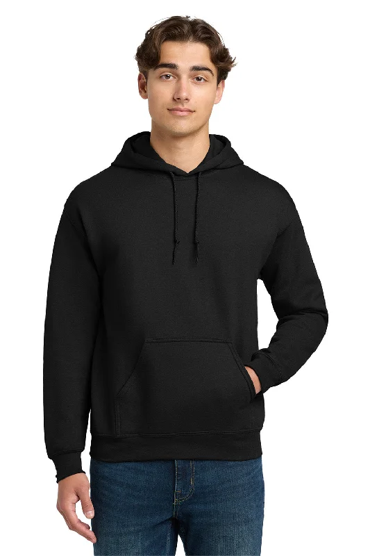 Gildan Mens DryBlend Moisture Wicking Hooded Sweatshirt Hoodie w/ Pouch Pocket - Black