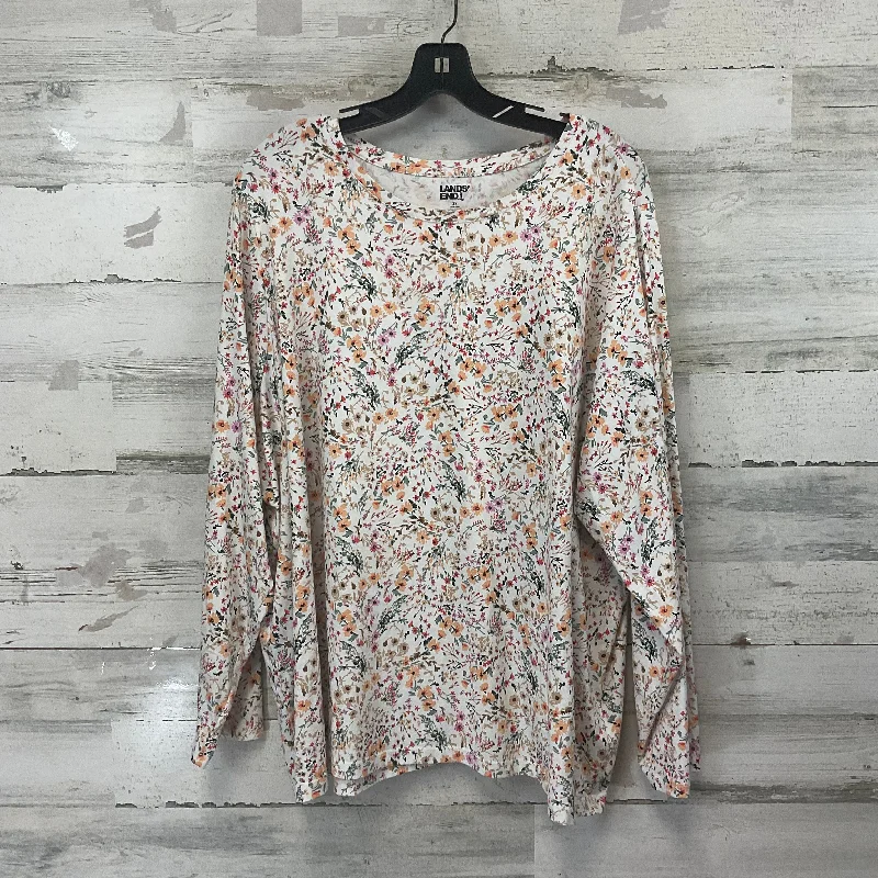 Top Long Sleeve By Lands End In Cream, Size: 3x