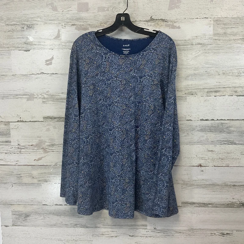 Top Long Sleeve By Pure Jill In Blue, Size: 3x