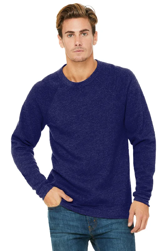 Bella + Canvas Mens Sponge Fleece Crewneck Sweatshirt - Navy Blue Triblend