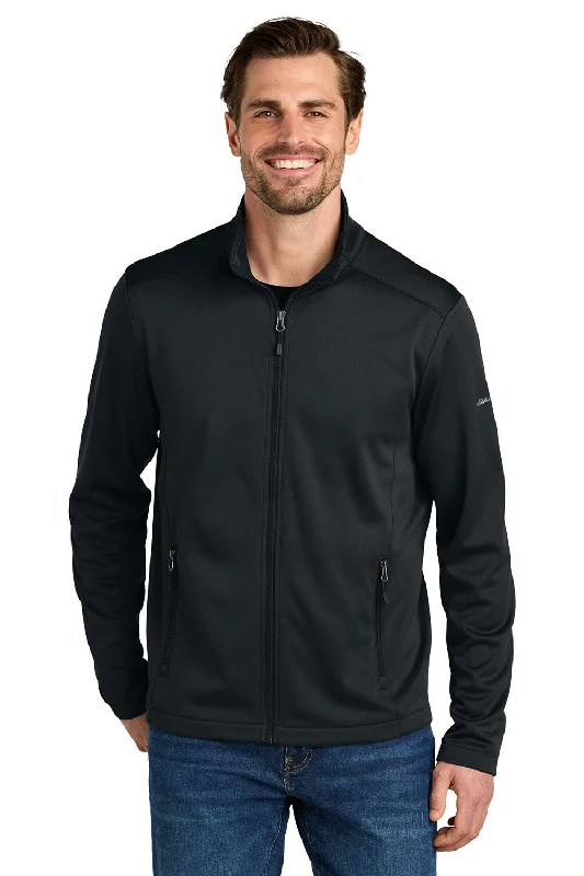 Eddie Bauer Mens Smooth Fleece Full Zip Sweatshirt w/ Pockets - Black - New