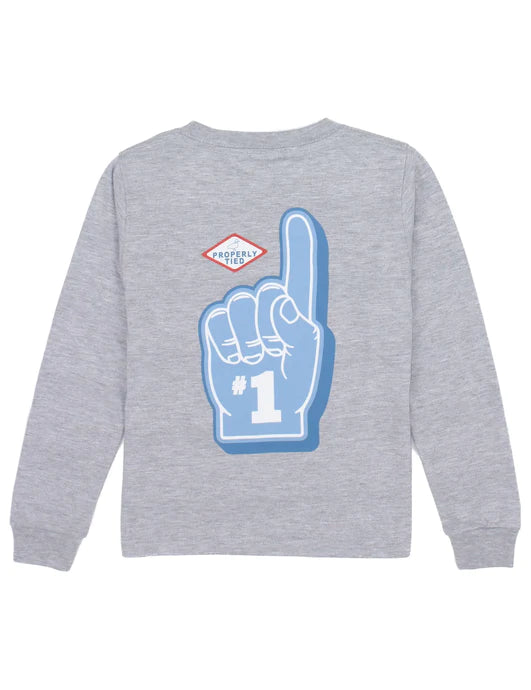 Foam Finger LS Tee, Light Heather Grey