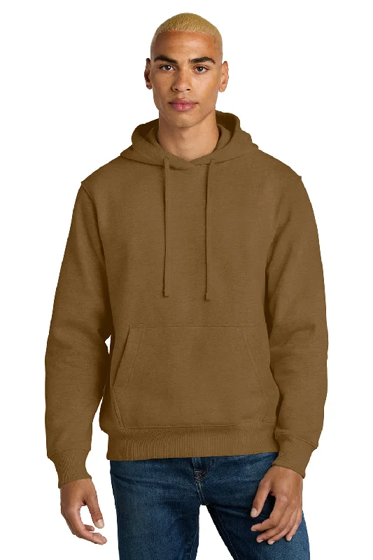 District Mens V.I.T. Heavyweight Fleece Hooded Sweatshirt Hoodie w/ Pouch Pocket - Duck Brown