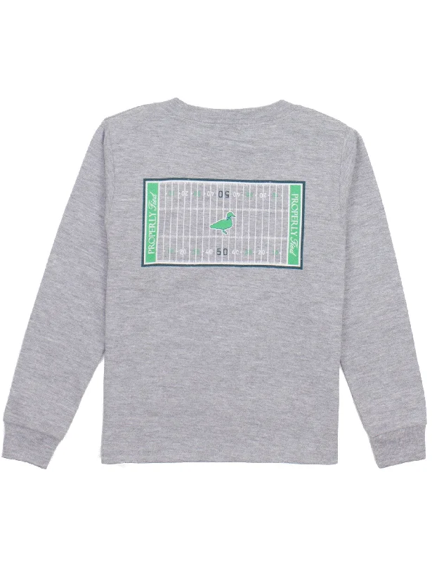 Football Field LS T-Shirt Light Heather Grey size YM