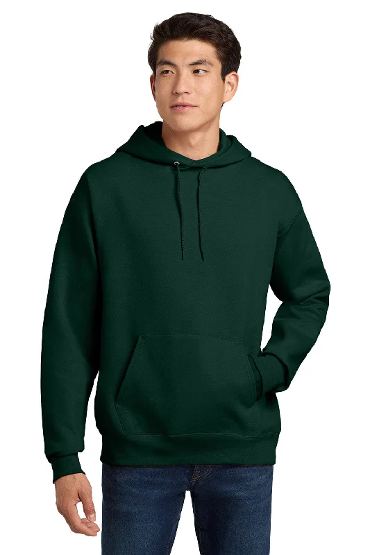 Hanes Mens Ultimate Cotton PrintPro XP Pill Resistant Hooded Sweatshirt Hoodie w/ Pouch Pocket - Deep Forest Green