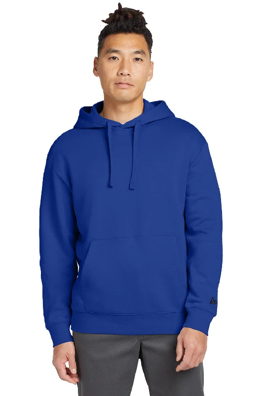 New Era Mens Heritage Fleece Hooded Sweatshirt Hoodie w/ Pouch Pocket - Royal Blue - New