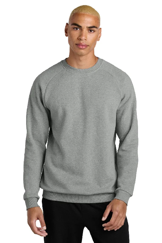 District Mens Cloud Fleece Crewneck Sweatshirt - Heather Steel Grey - New