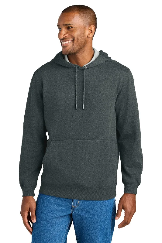 CornerStone Mens Tough Fleece Hooded Sweatshirt Hoodie w/ Pouch Pocket - Heather Charcoal Grey - New