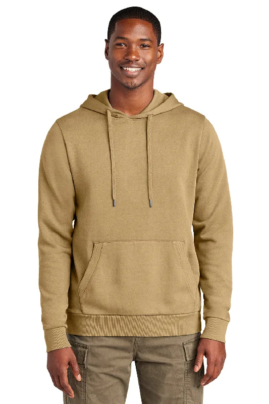 District Mens District Wash Fleece Hooded Sweatshirt Hoodie w/ Pouch Pocket - Golden Spice - New