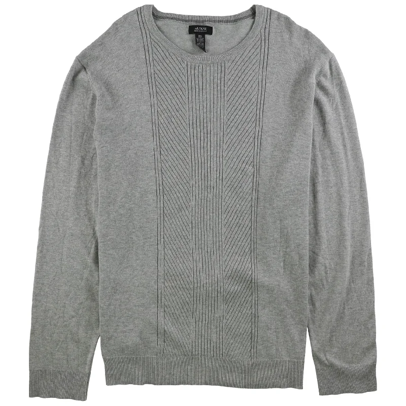 Alfani Mens Texture Knit Sweater, Grey, XX-Large