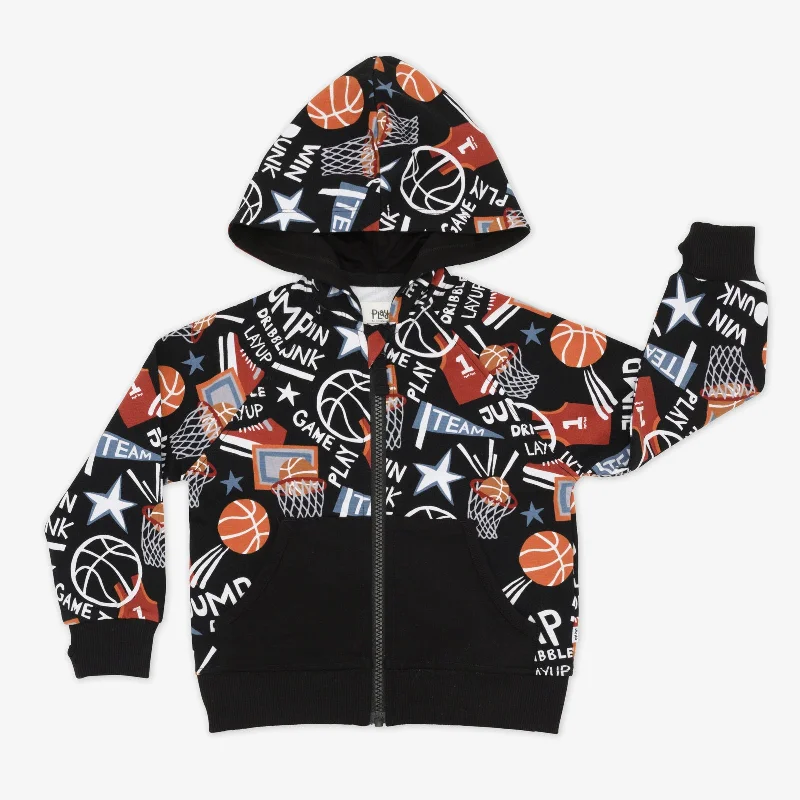 Black Slam Dunk Zip Hoodie