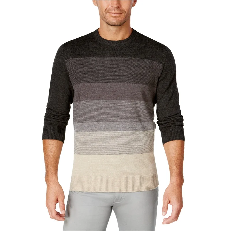 Tricots St Raphael Mens Colorblock Striped Pullover Sweater, Grey, XX-Large