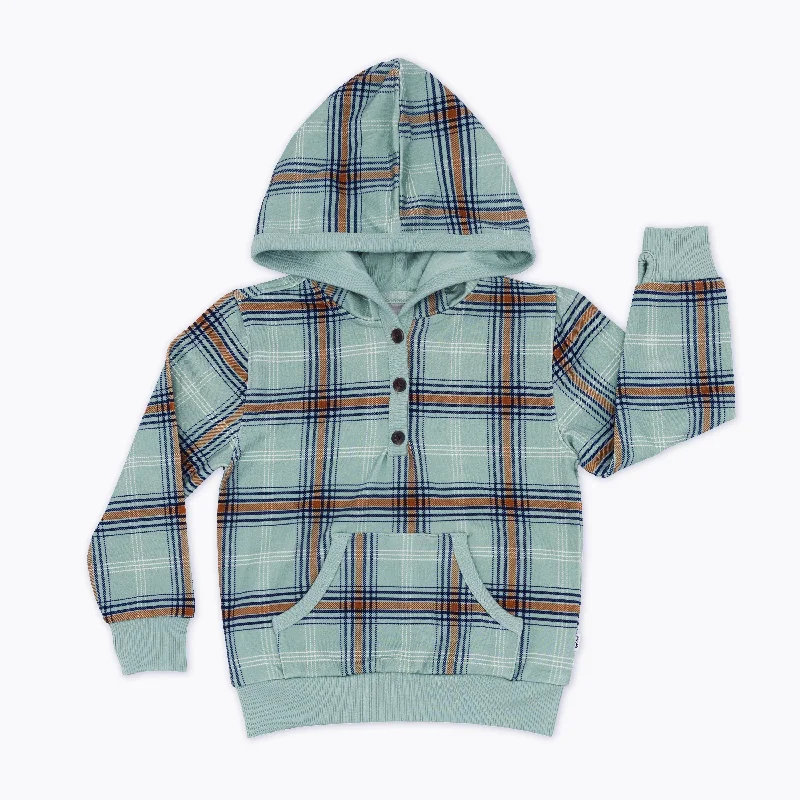 Forest Plaid Henley Hoodie