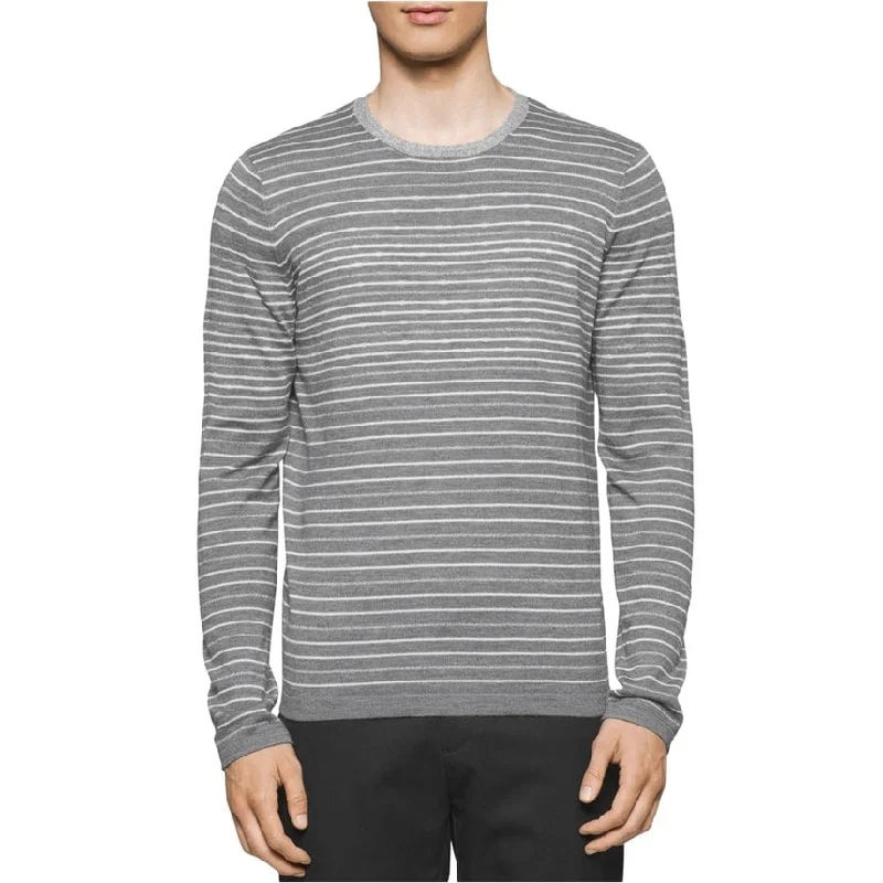 Calvin Klein Mens Jagged-Striped Pullover Sweater