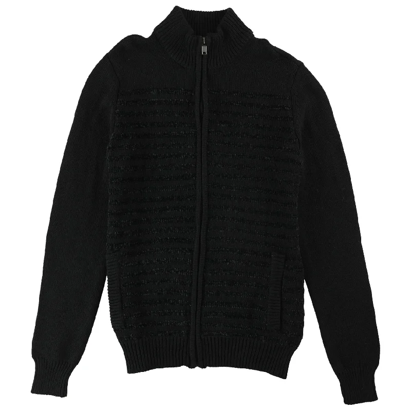 Alfani Mens Chenille Knit Sweater, Black, Small