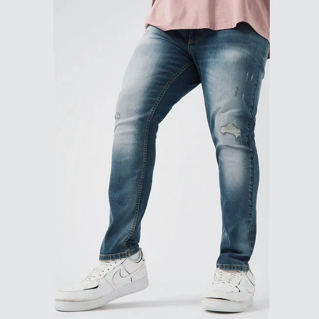 BR - Men 'Grey Blue Jeans' Stretchable Plus Skinny Jeans BR898