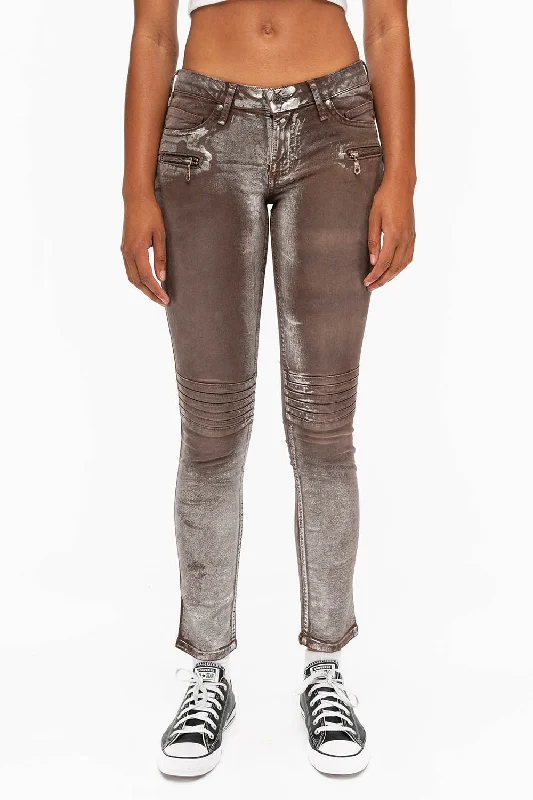 ROBIN'S BIKER WOMENS JEANS IN TOFFE LISA SILVER