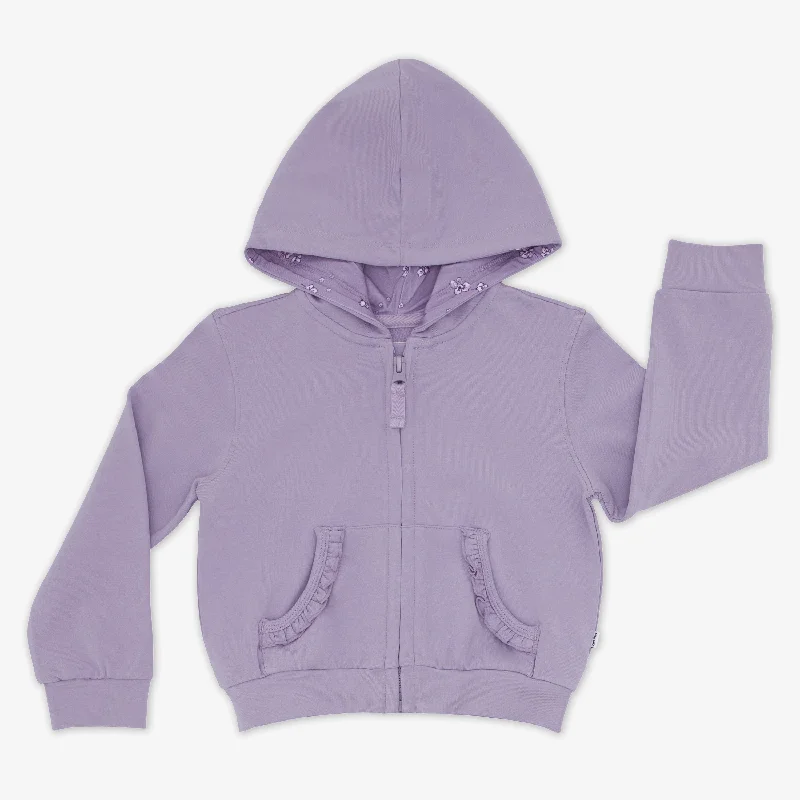 Dusty Lavender Ruffle Hoodie