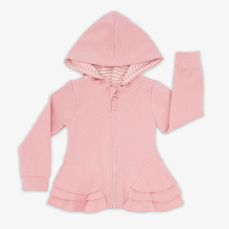 Mauve Blush Peplum Hoodie