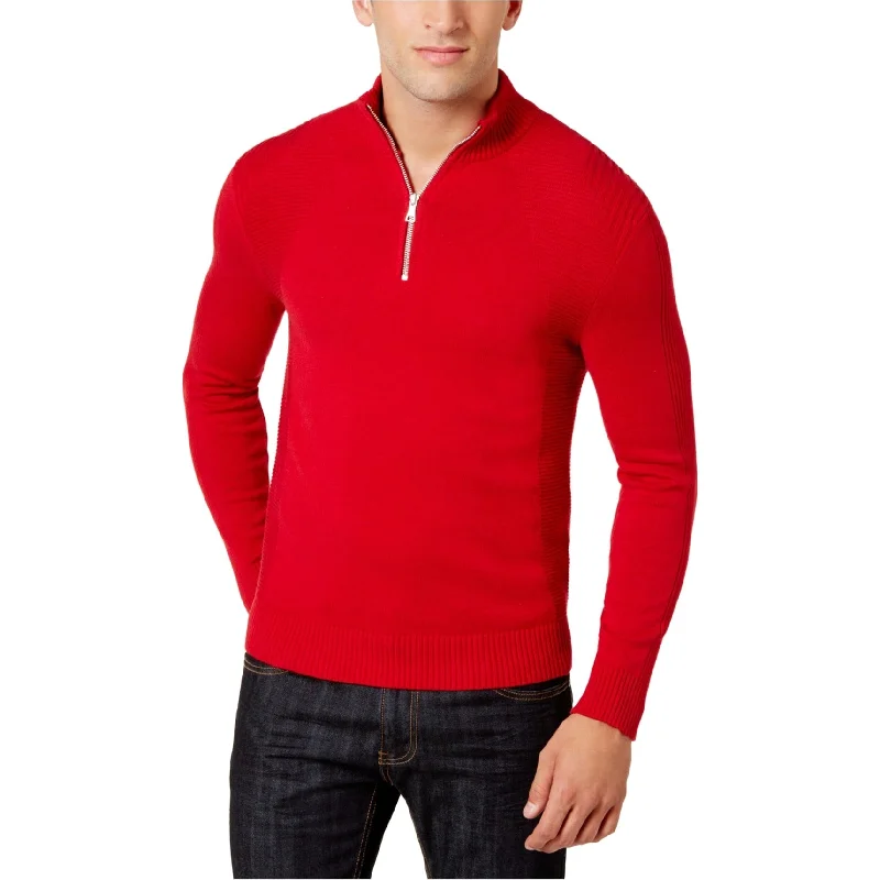 I-N-C Mens Quzrter Zip Pullover Sweater, Red, XX-Large