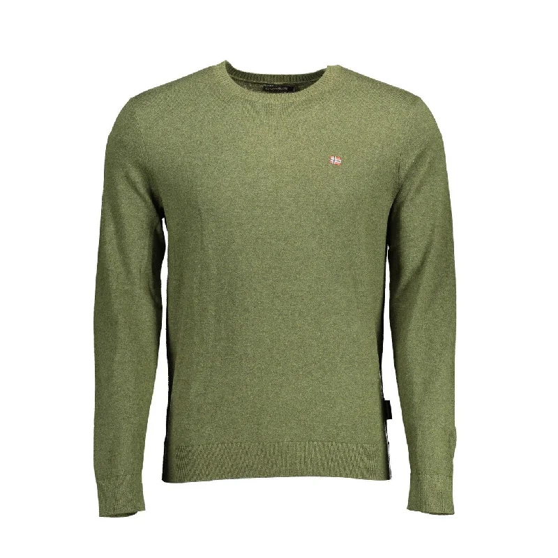 Napapijri Green Cotton Men Men's Sweater