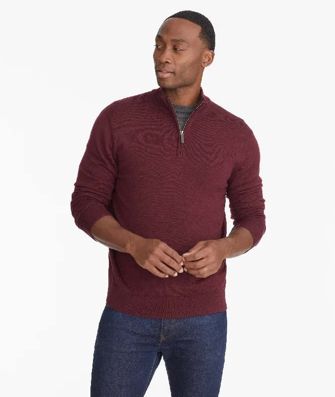 Merino Wool Quarter Zip Sweater