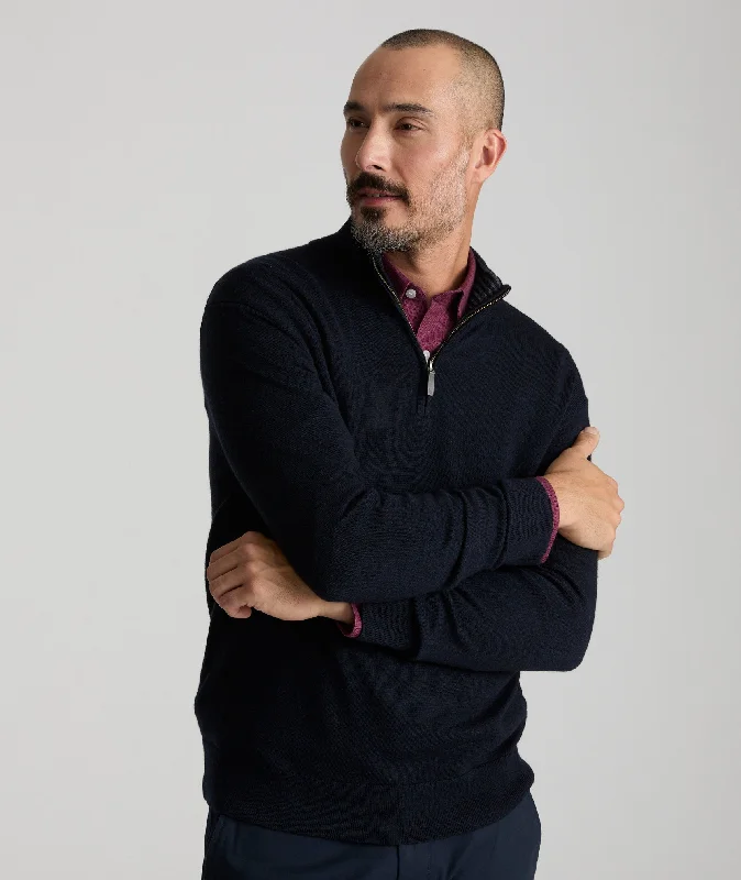 Merino Wool Quarter Zip Sweater