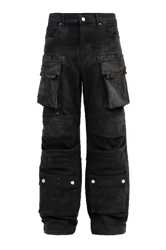 Men's Y2k Wide Fit Utility Baggy Denim Pants