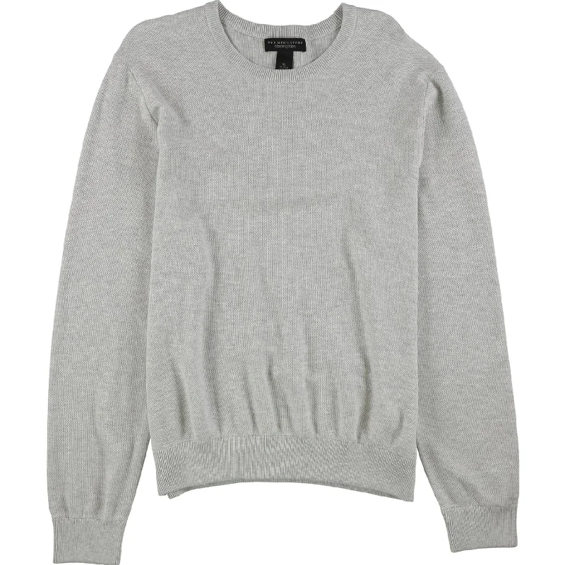 The Men's Store Mens Birdseye Pullover Sweater, Grey, X-Large