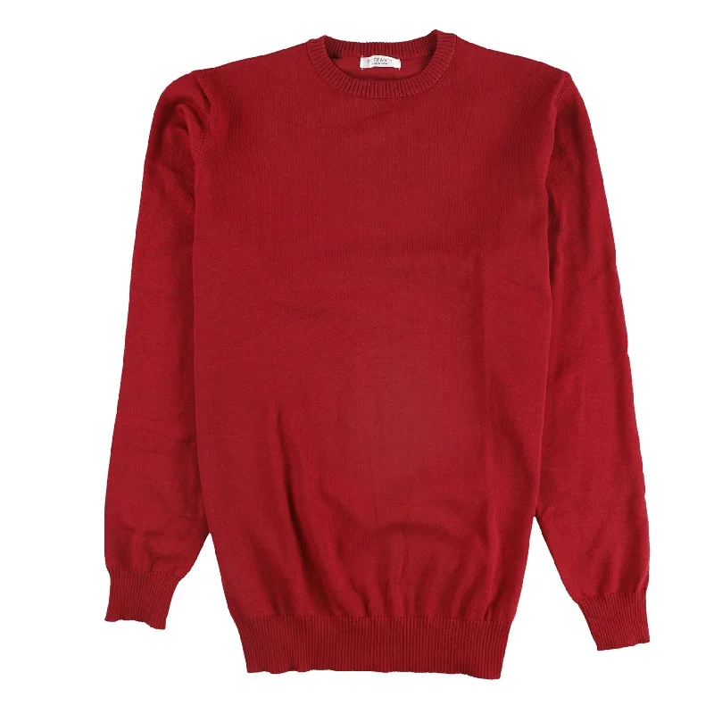 Coofandy Mens Solid Knit Sweater, Red, Small