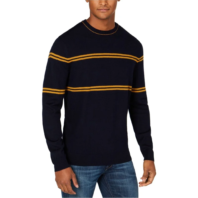 Club Room Mens Double Striped Pullover Sweater, Blue, XX-Large