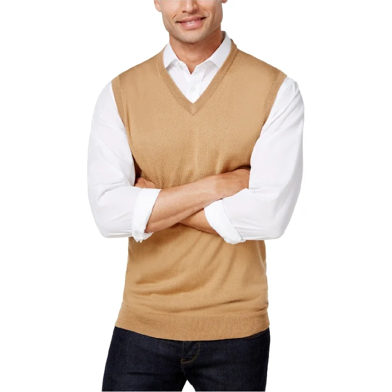 Club Room Mens Knit Sweater Vest, Brown, Small