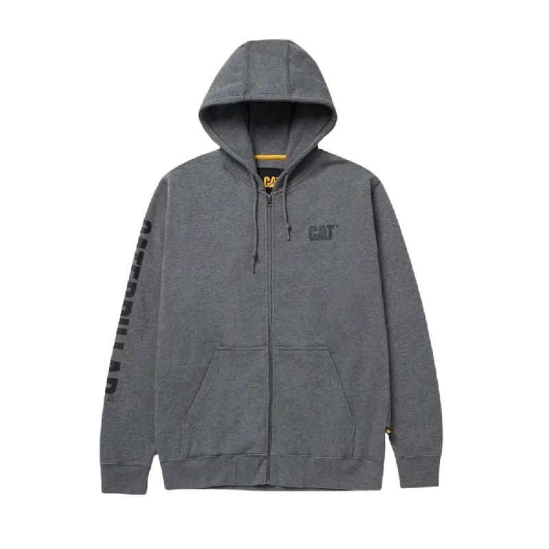 CAT Men's Full Zip Hooded Work Sweatshirt - Dark Grey W10840