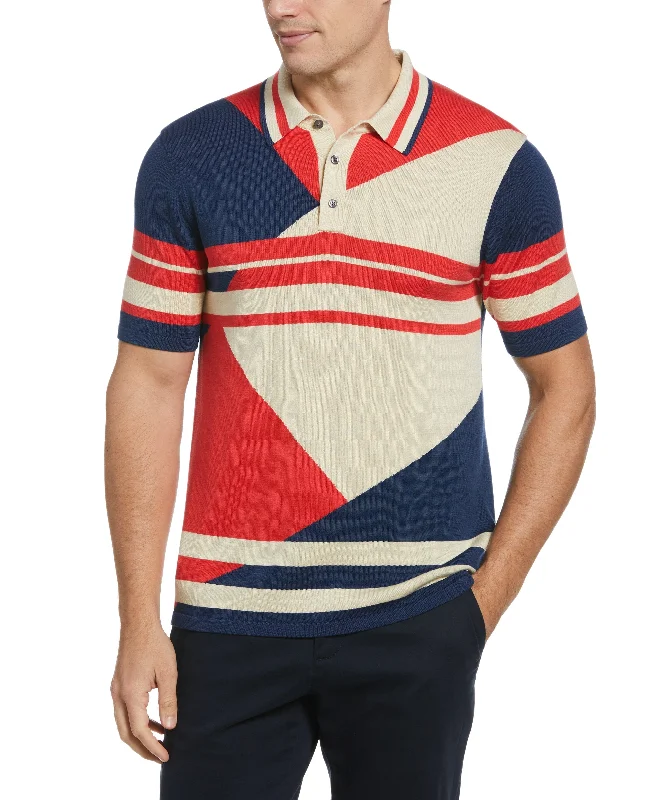 Multi Stripe Sweater Polo