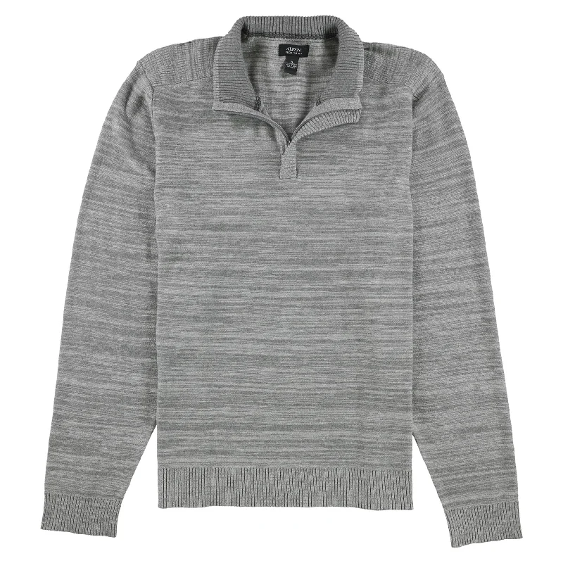 Alfani Mens Solid Quarter-Zip Pullover Sweater, Grey, XX-Large