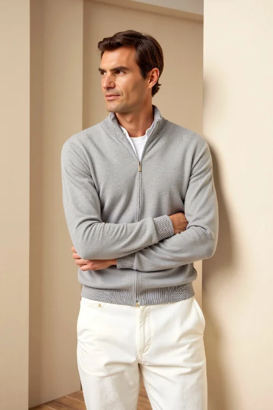 Smart Luxury Slim Fit Elegant Full Zip Cardigan