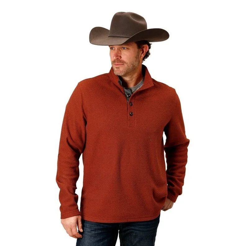 Stetson Western Sweater Mens Polyester Knit Rust 11-014-0120-6075 RT