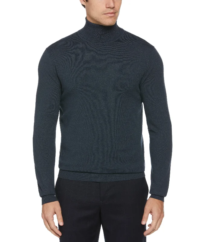 Solid Tech Knit Turtleneck Sweater