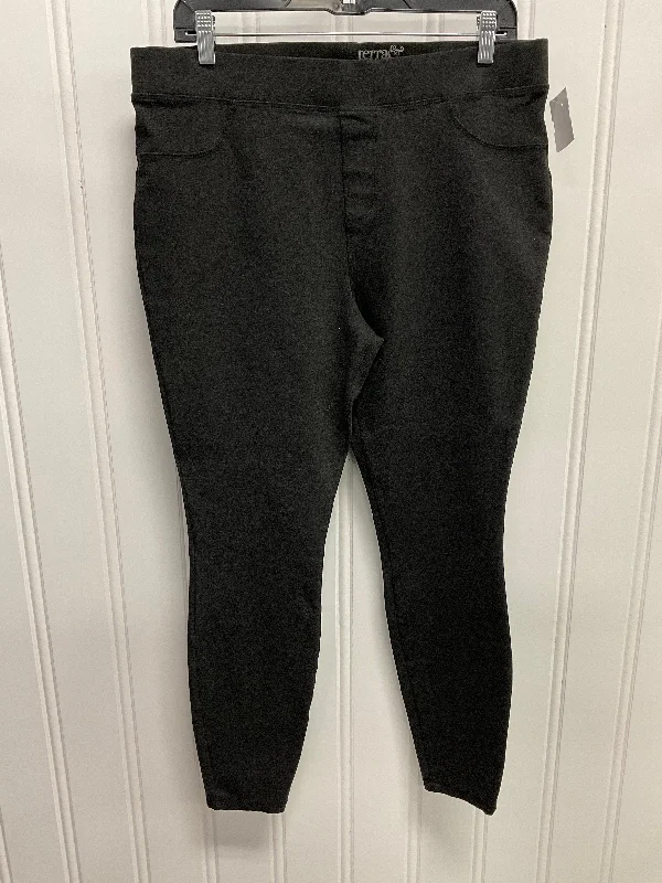 Pants Leggings By Terra & Sky In Grey, Size: L