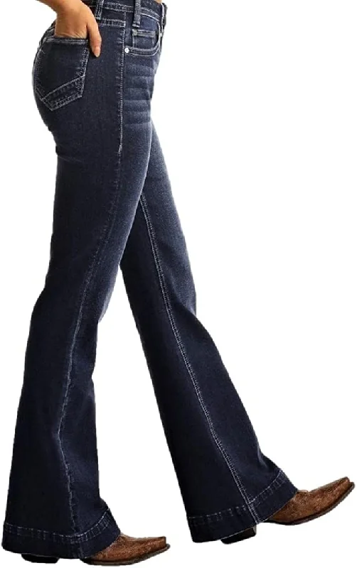 Rock Roll Denim Women's and Button Front Bootcut Jeans Style W8H4165