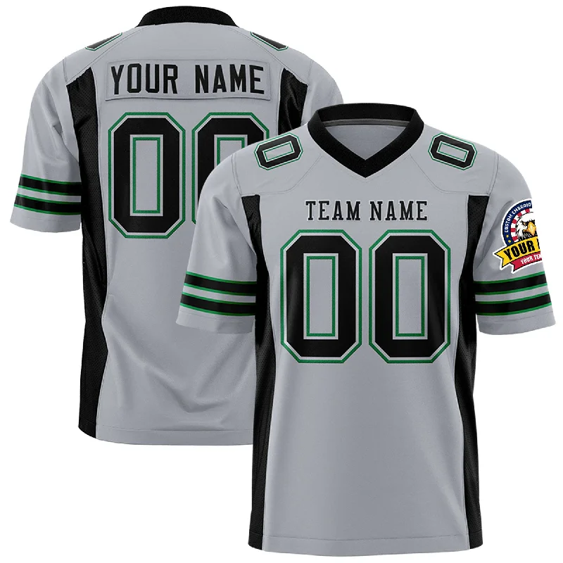 Custom Gray Black Personalized Insert Color Design Authentic Football Jersey