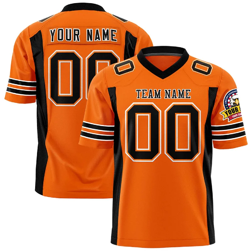 Custom Orange Black Personalized Insert Color Design Authentic Football Jersey