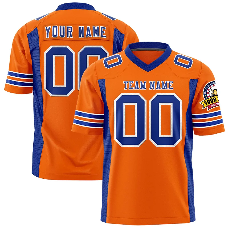 Custom Orange Royal Personalized Insert Color Design Authentic Football Jersey