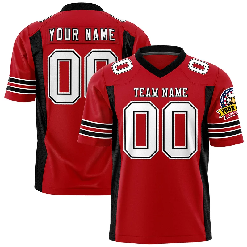 Custom Red Black Personalized Insert Color Design Authentic Football Jersey