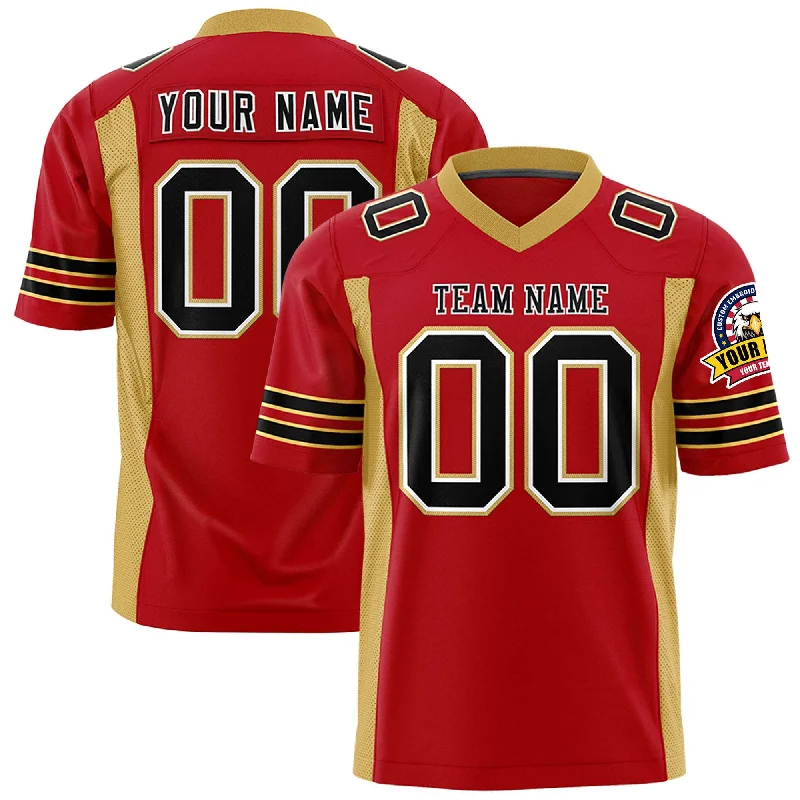 Custom Red Old Gold Personalized Insert Color Design Authentic Football Jersey