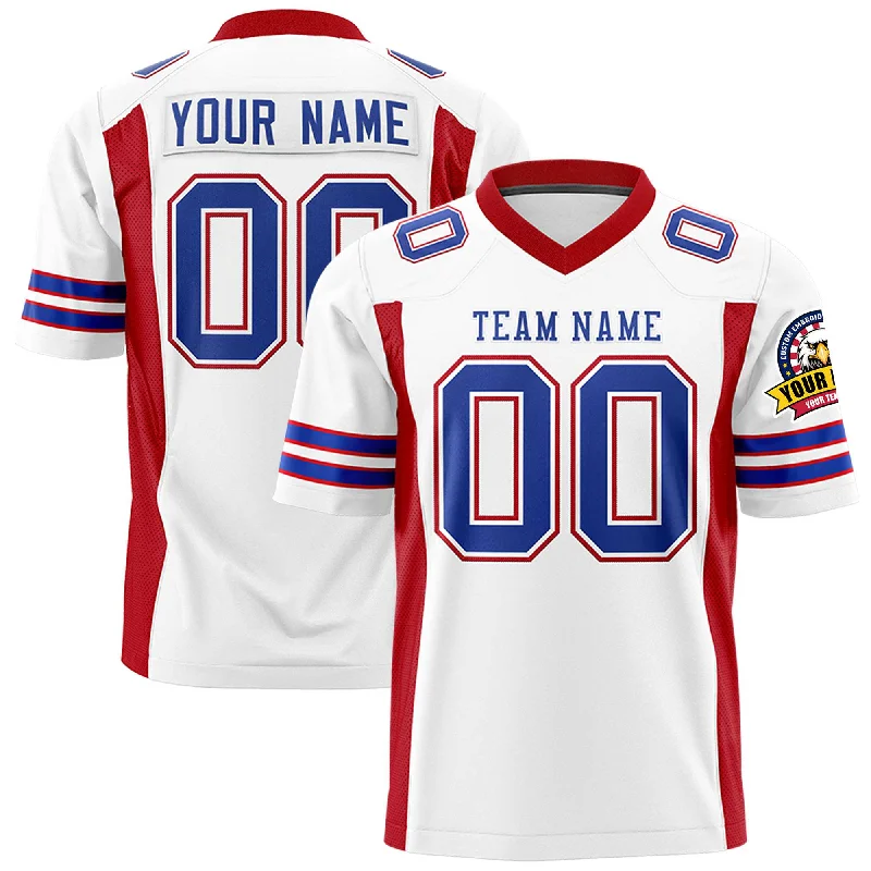 Custom White Red Personalized Insert Color Design Authentic Football Jersey