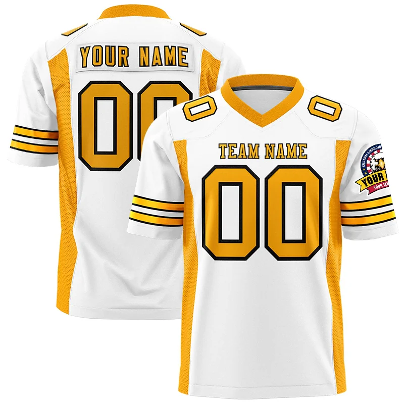 Custom White Yellow Personalized Insert Color Design Authentic Football Jersey