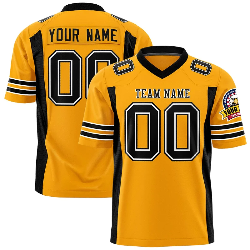 Custom Yellow Black Personalized Insert Color Design Authentic Football Jersey