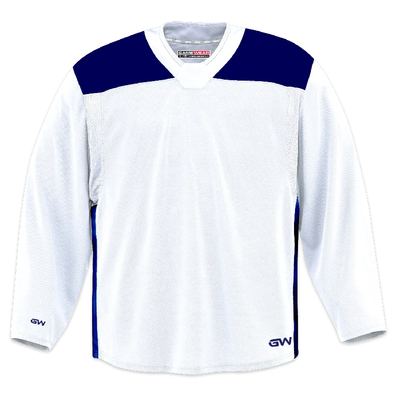 GameWear GW6500 ProLite Series Junior Hockey Practice Jersey - White / Royal