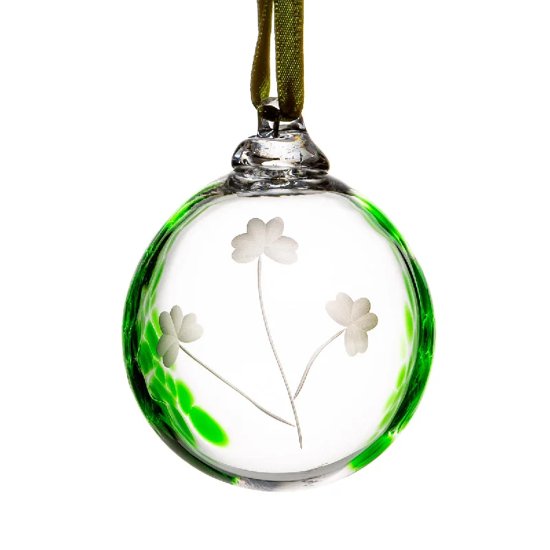 Irish Glass Shamrock Bauble